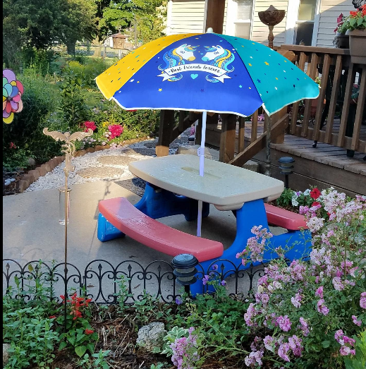 kids patio umbrella canada HONEY JOY Picnic Table, 4 in 1 Cedar Wooden Sand & Water Table w/ 3 Removable Box & Umbrella, Kids Picnic Tables for Outdoors Backyard Garden, Toddler Furniture Set in storage compartment underneath Ktaxon Wood Kids Picnic Set,