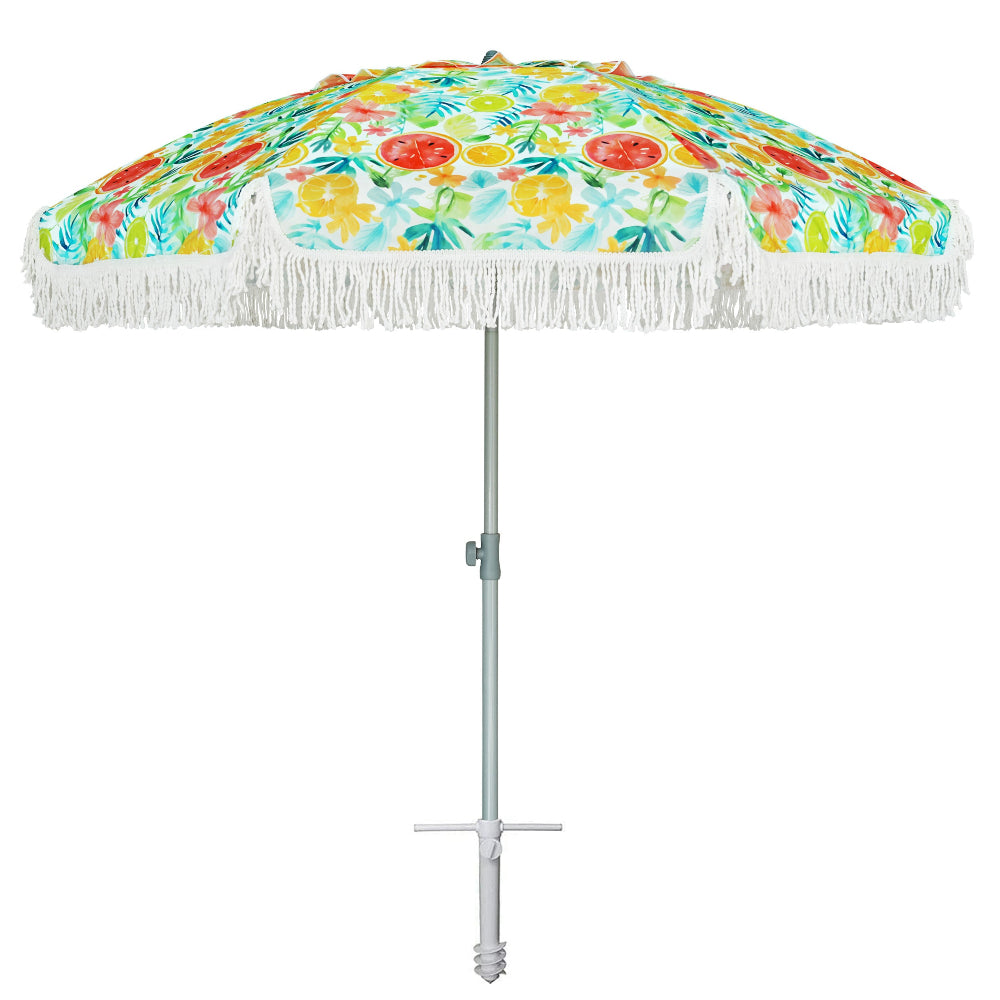 ammsun 6.5 ft outdoor patio beach umbrella sun AMMSUN 6.5ft fringe Beach Umbrella,Citrus