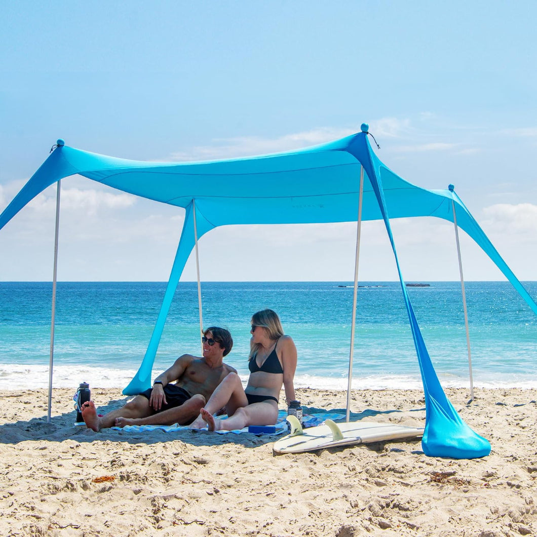 Strandwerk Premium Lycra Strandzelt – Strandmuschel Pop-Up Sonnensegel „Ole mit Alu-Stangen und befüllbaren Sand-Ankern Grau (210 x 210 cm Strandwerk Premium Lycra Strandzelt – Strandmuschel Pop-Up Sonnensegel „Ole mit Alu-Stangen und befüllbaren Sand-Ankern Grau (210 x 210 cm