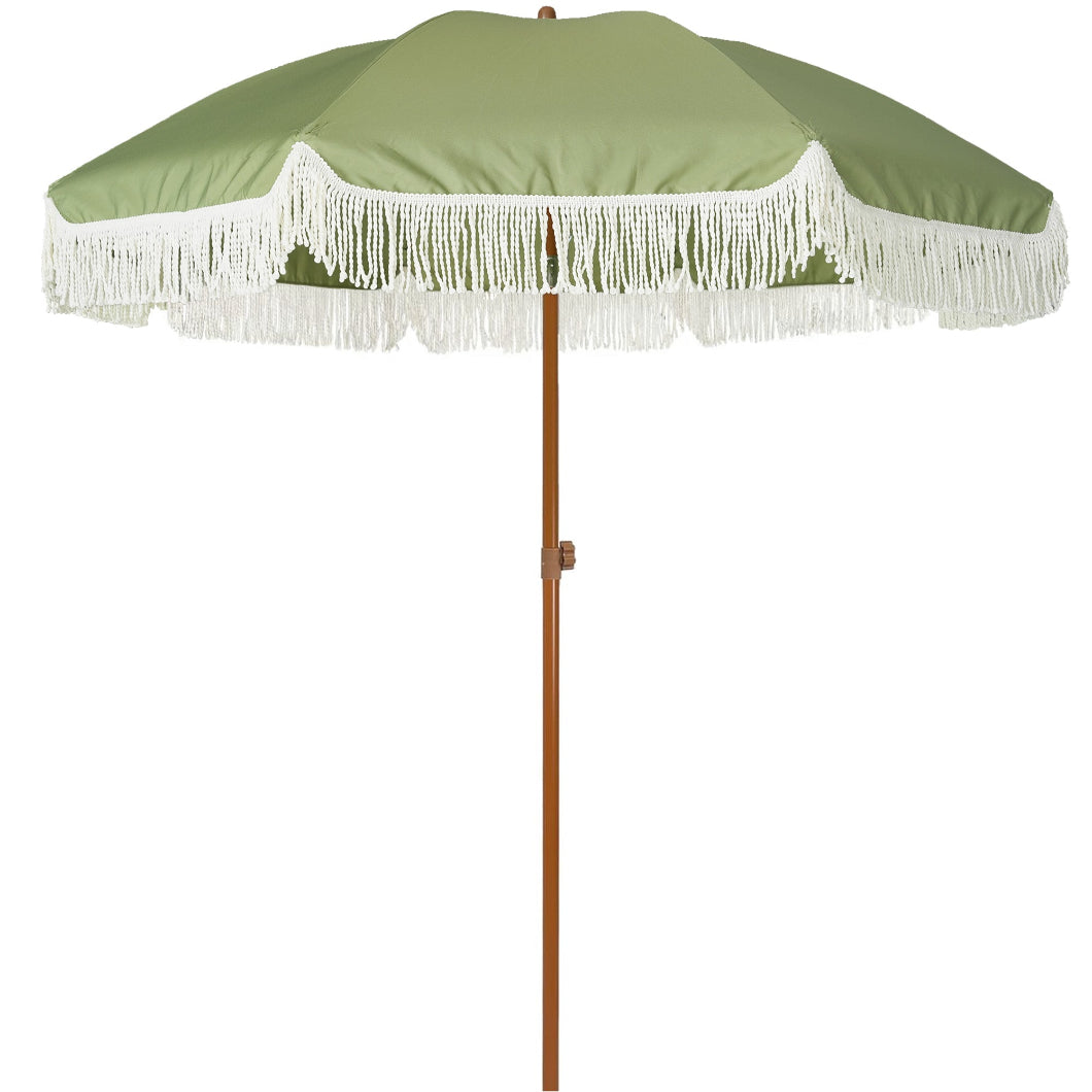 AMMSUN 7ft Patio Tassel Umbrella Sage Green AMMSUN Beach Umbrella