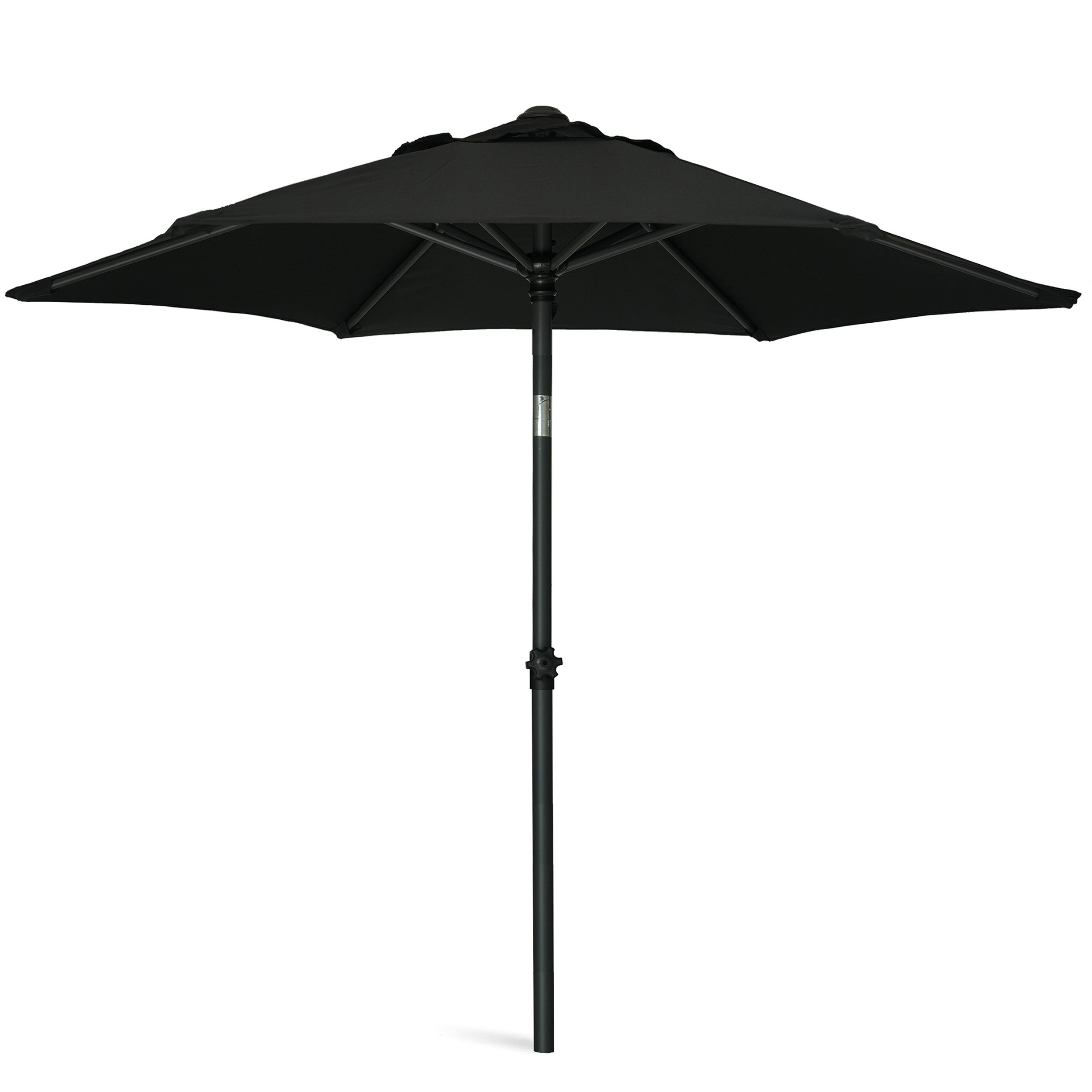 AMMSUN 6ft Patio Umbrella Outdoor Table Umbrellas with Push Button Tilt（Black）