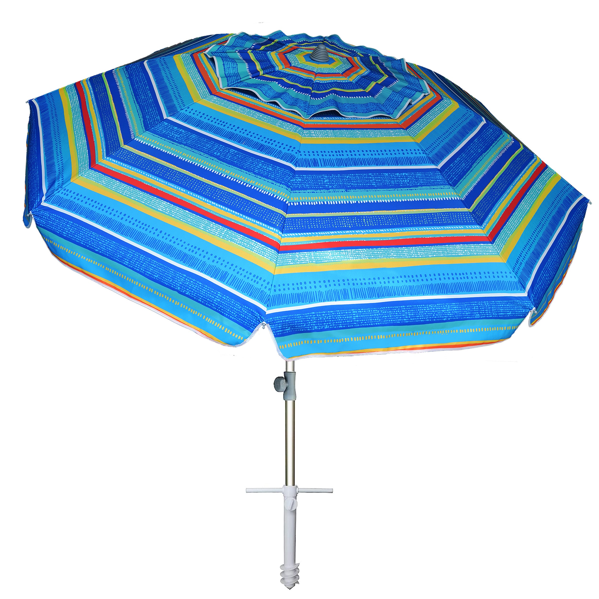AMMSUN 7ft Heavy Duty High Wind Beach Umbrella With Sand Anchor