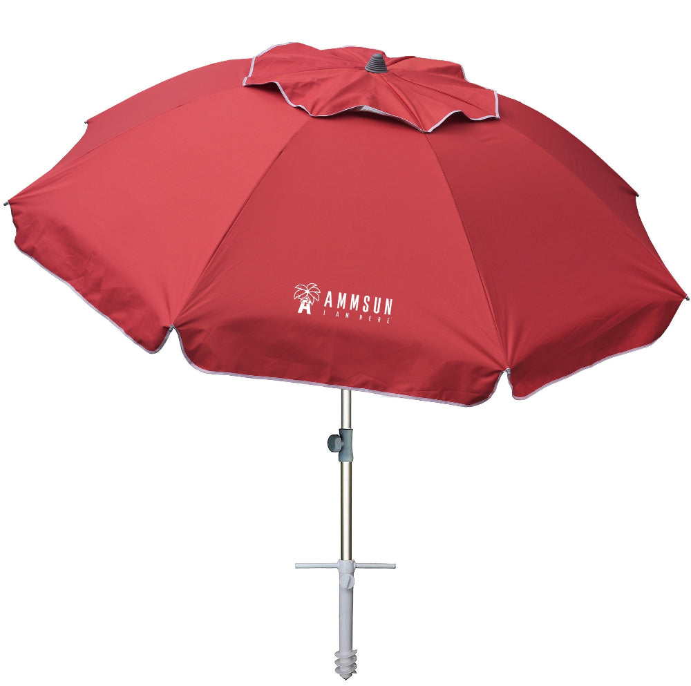 cheap red patio umbrellas AMMSUN 7ft Heavy Duty Beach Umbrella with Sand Anchor Solid Red