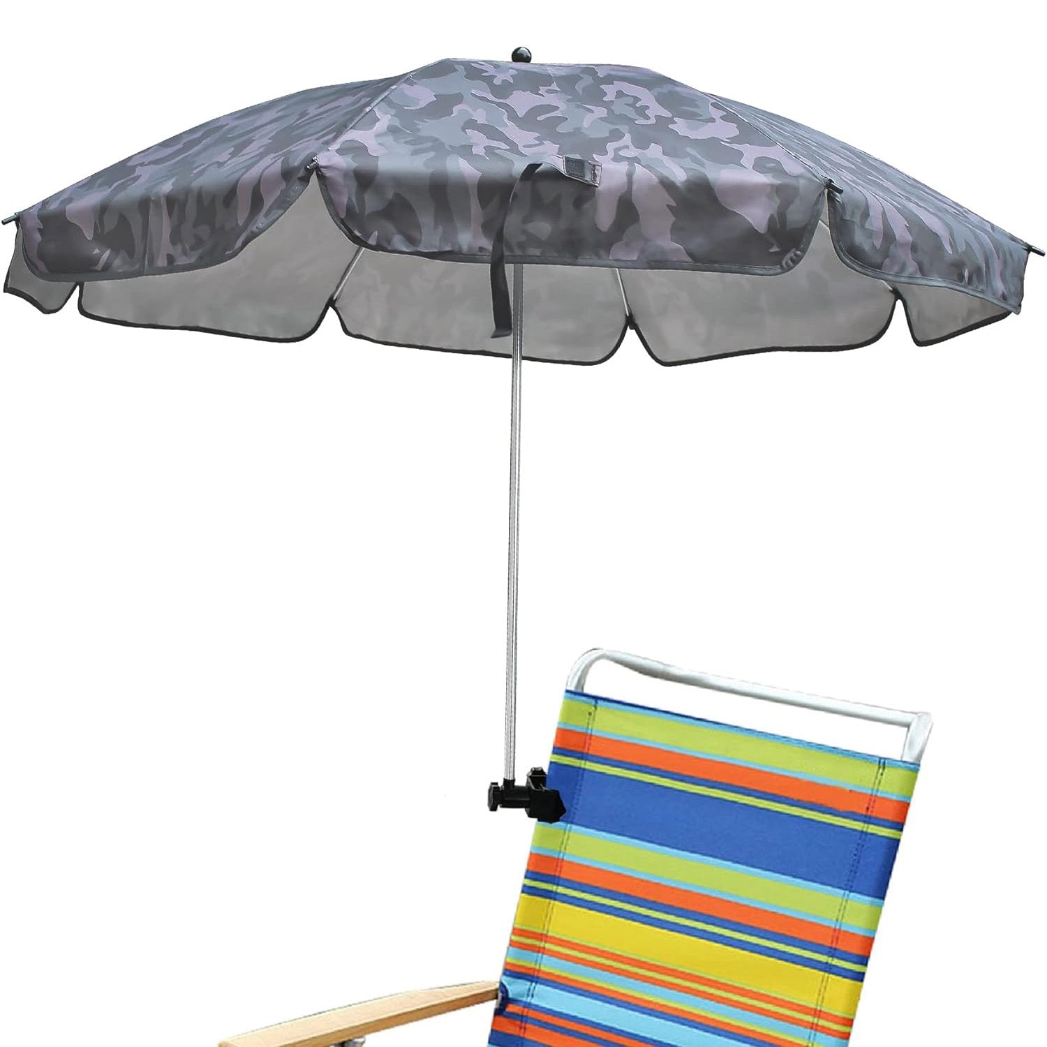 AMMSUN 43 inches Chair Umbrella with Universal Clamp Camouflage