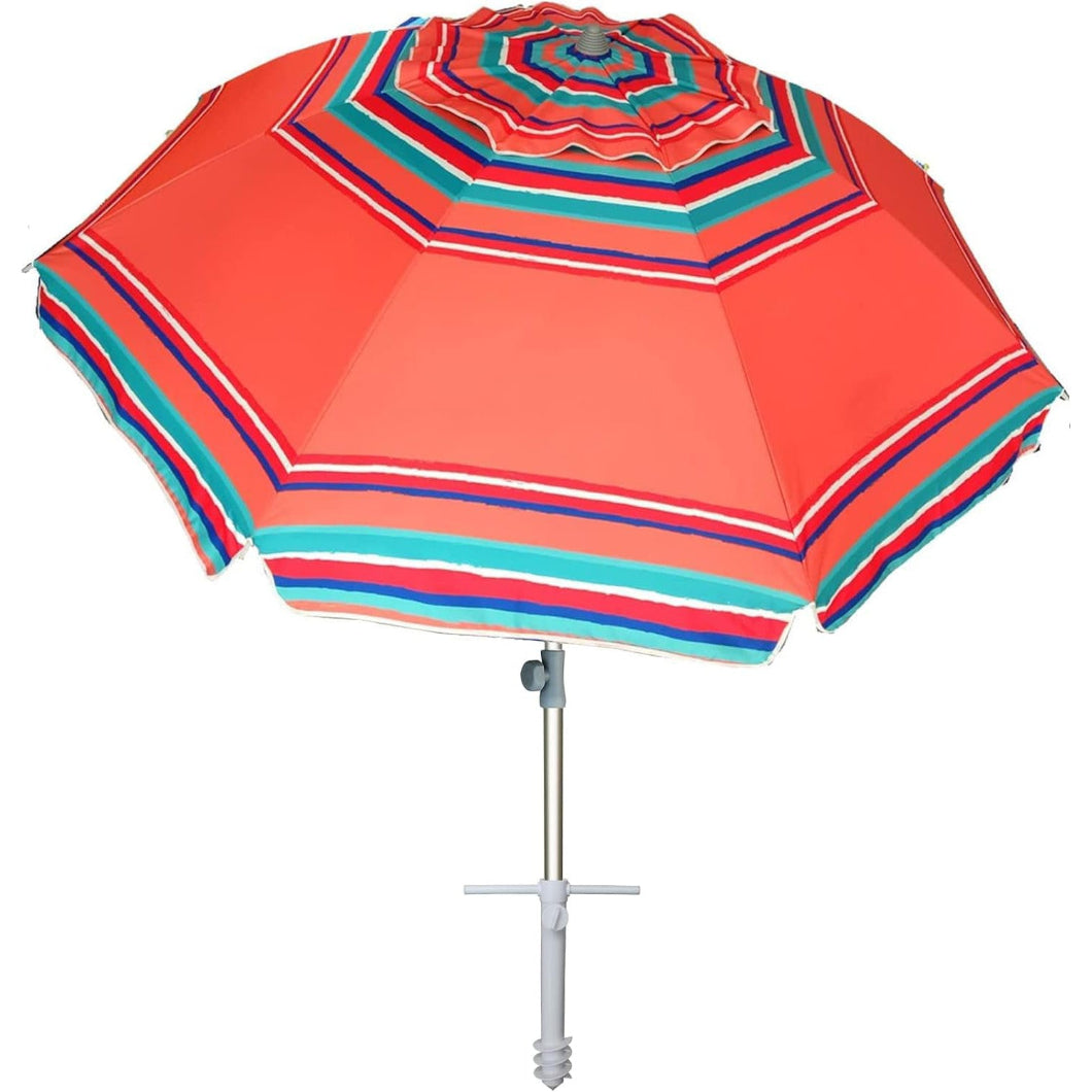 7 foot red patio umbrella AMMSUN 7ft Beach Umbrella With Sand Anchor,Red Solstice