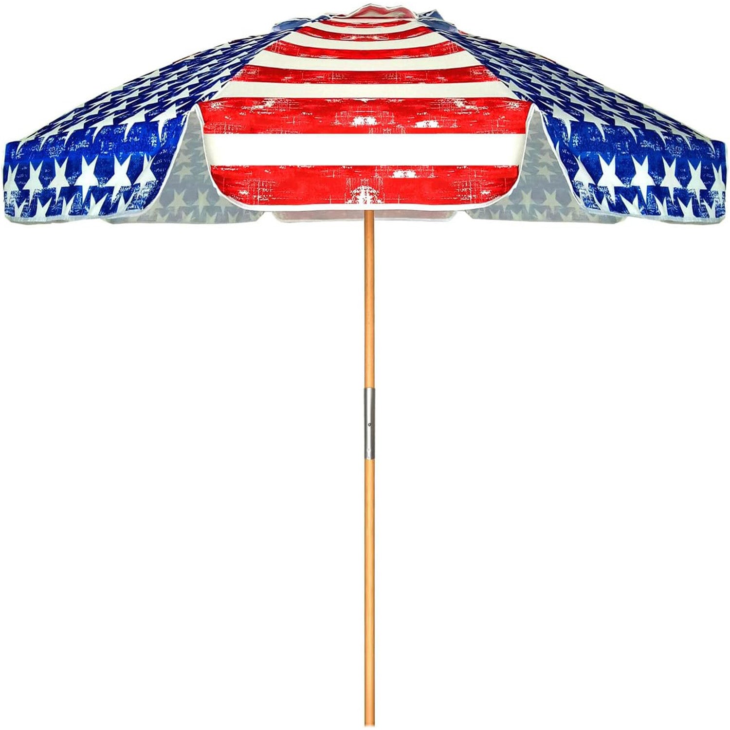 AMMSUN 7.5ft Commercial Grade Beach Umbrella Blue Red