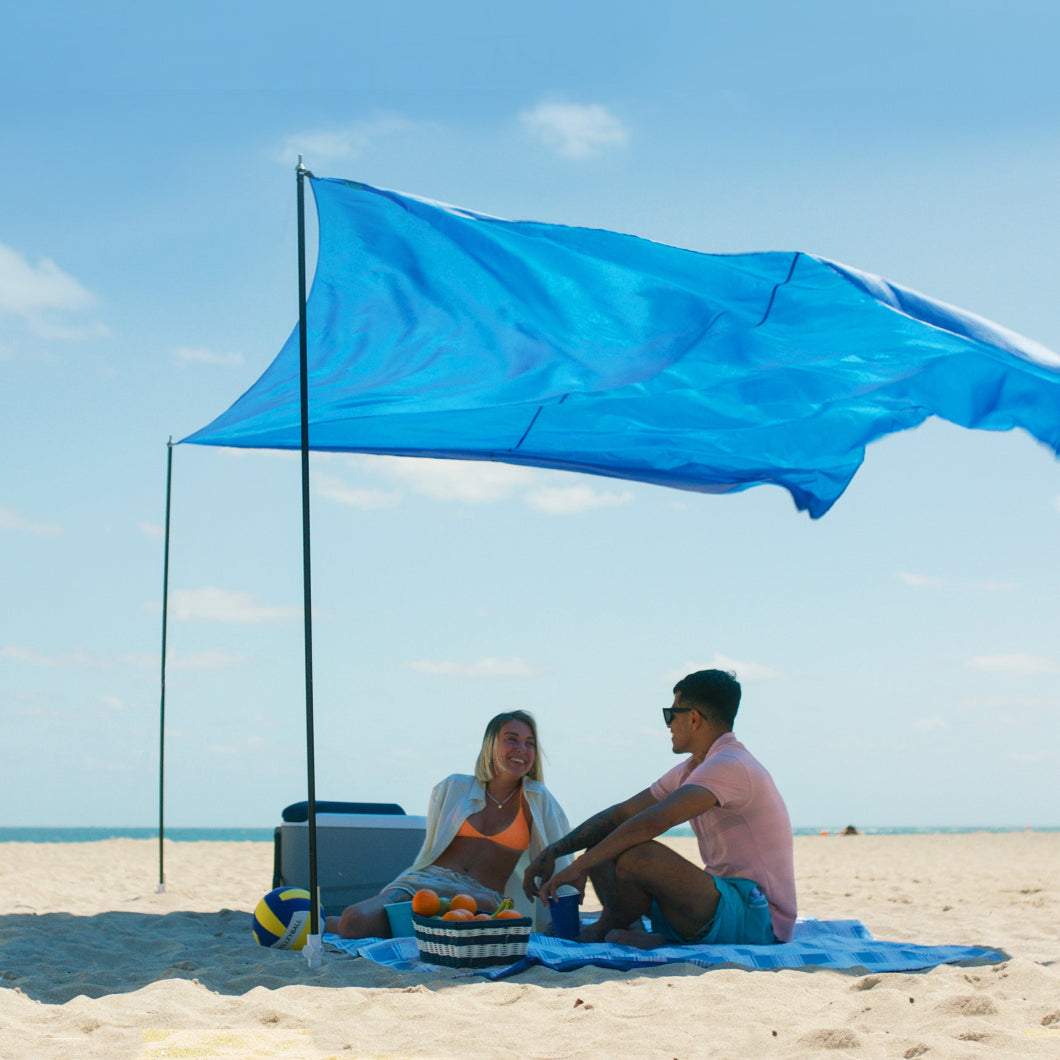 beach tent and umbrella AMMSUN Beach Shade Provides 98 Sq. Ft. of Shade