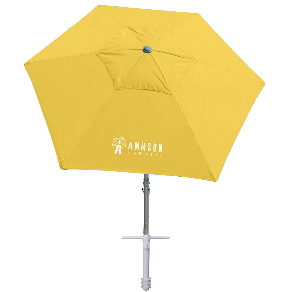 heavy duty commercial patio umbrella AMMSUN 8ft Heavy Duty Commercial Grade large Beach Umbrella with sand anchor, Yellow