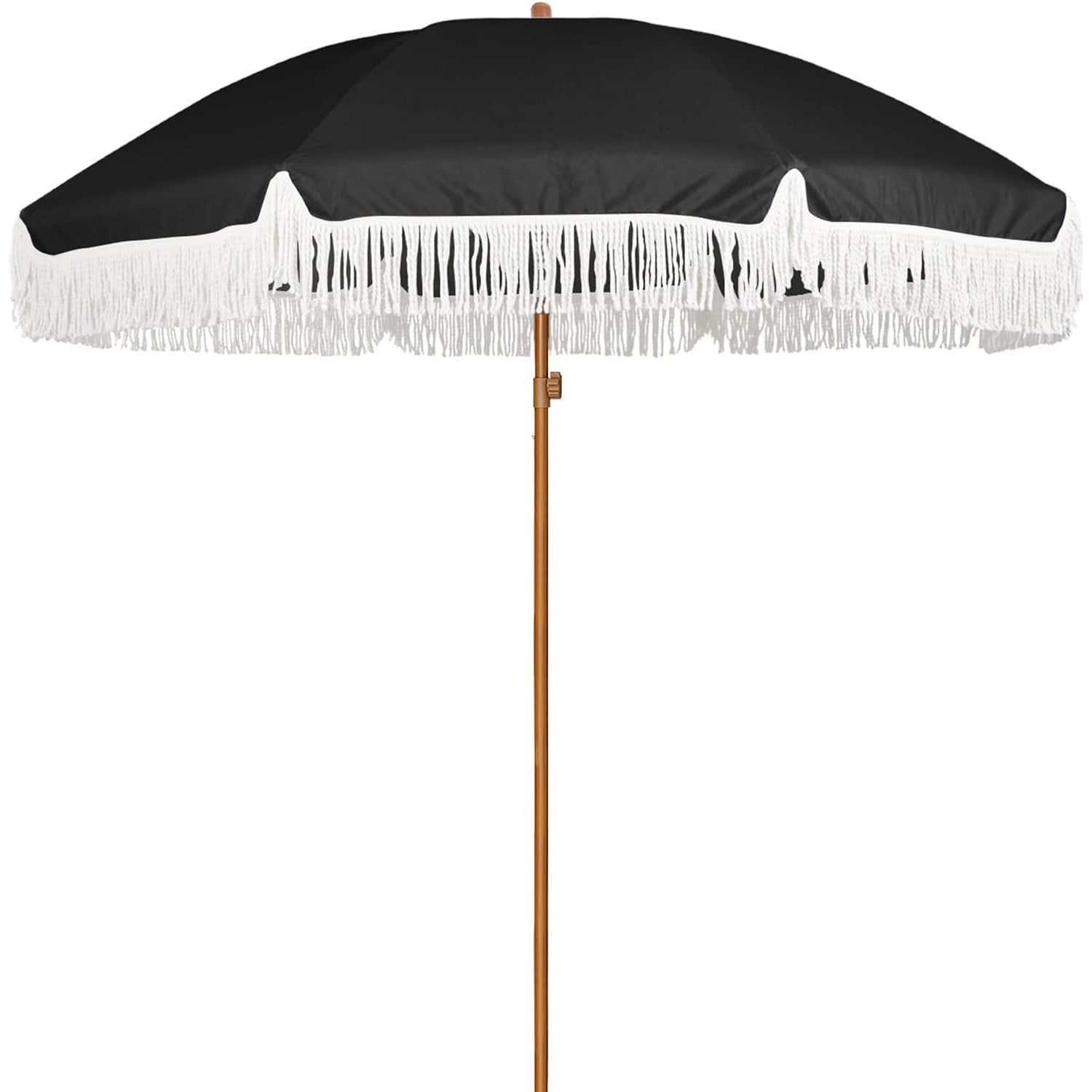 AMMSUN 7ft Patio Tassel Umbrella Noble Black