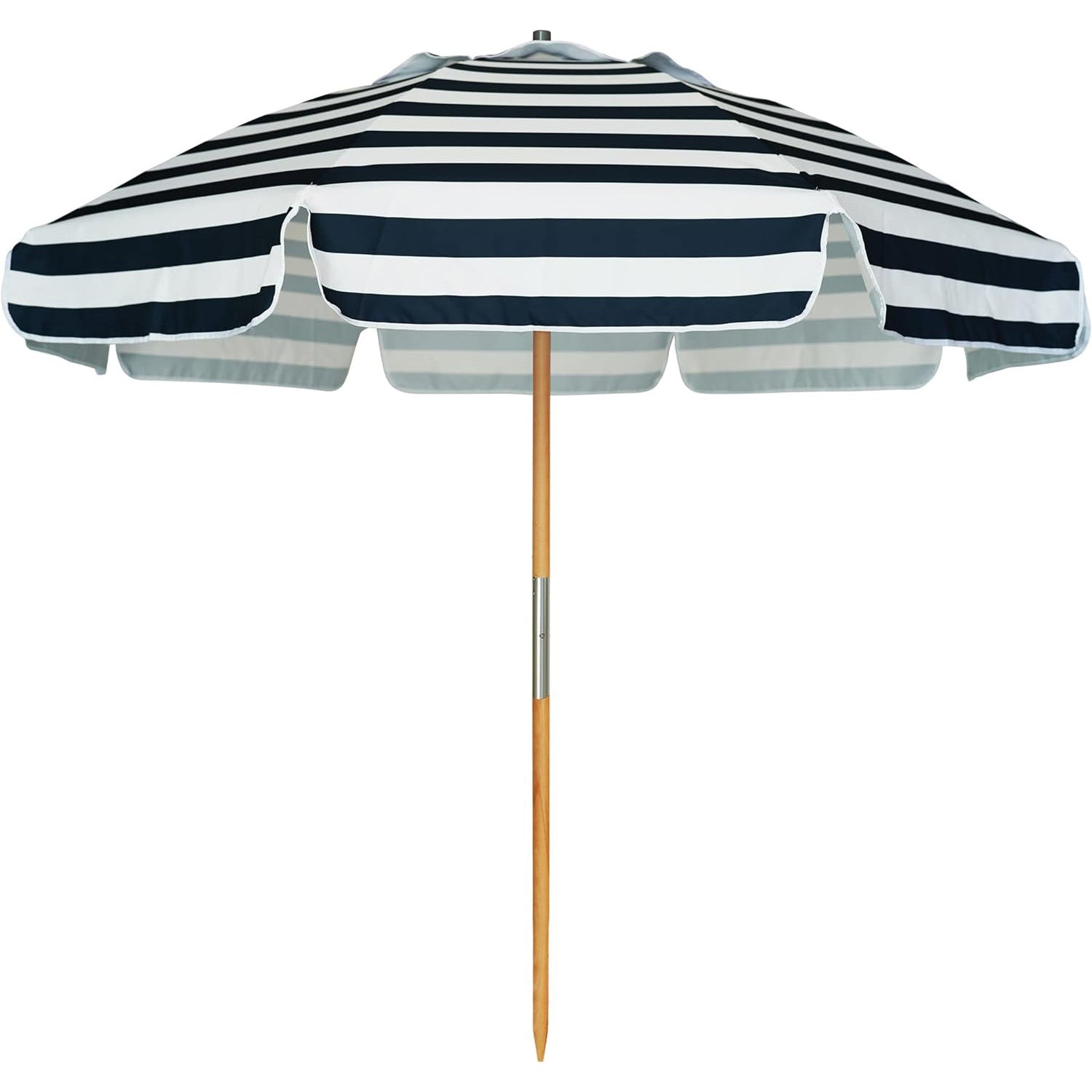 AMMSUN 7.5ft Commercial Grade Beach Umbrella Navy Strip