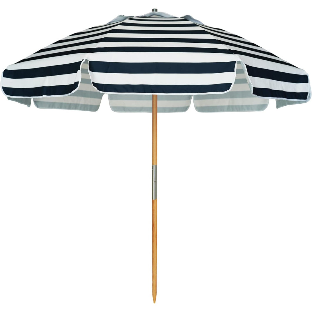 7 foot striped patio umbrella AMMSUN 7.5ft Commercial Grade Beach Umbrella,Navy Stripes