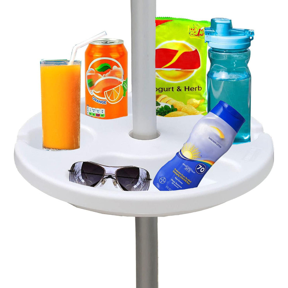 AMMSUN 13 inch Beach Umbrella Table Tray,White