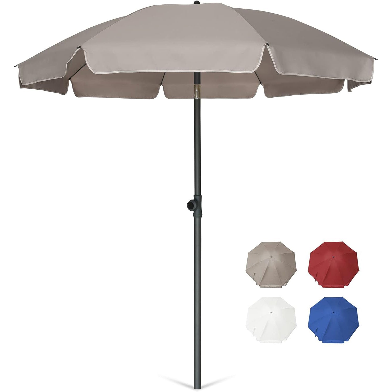 AMMSUN 6.5ft Patio Umbrella Market Table Umbrella Beige