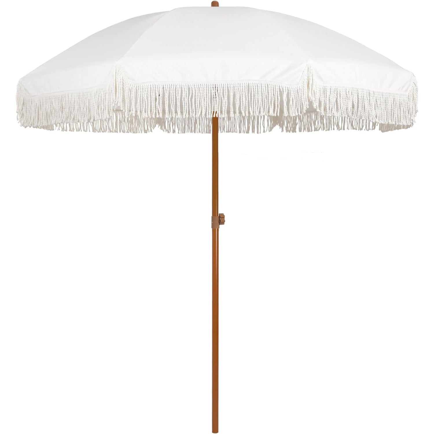 AMMSUN 7ft Patio Tassel Umbrella Elegant Cream