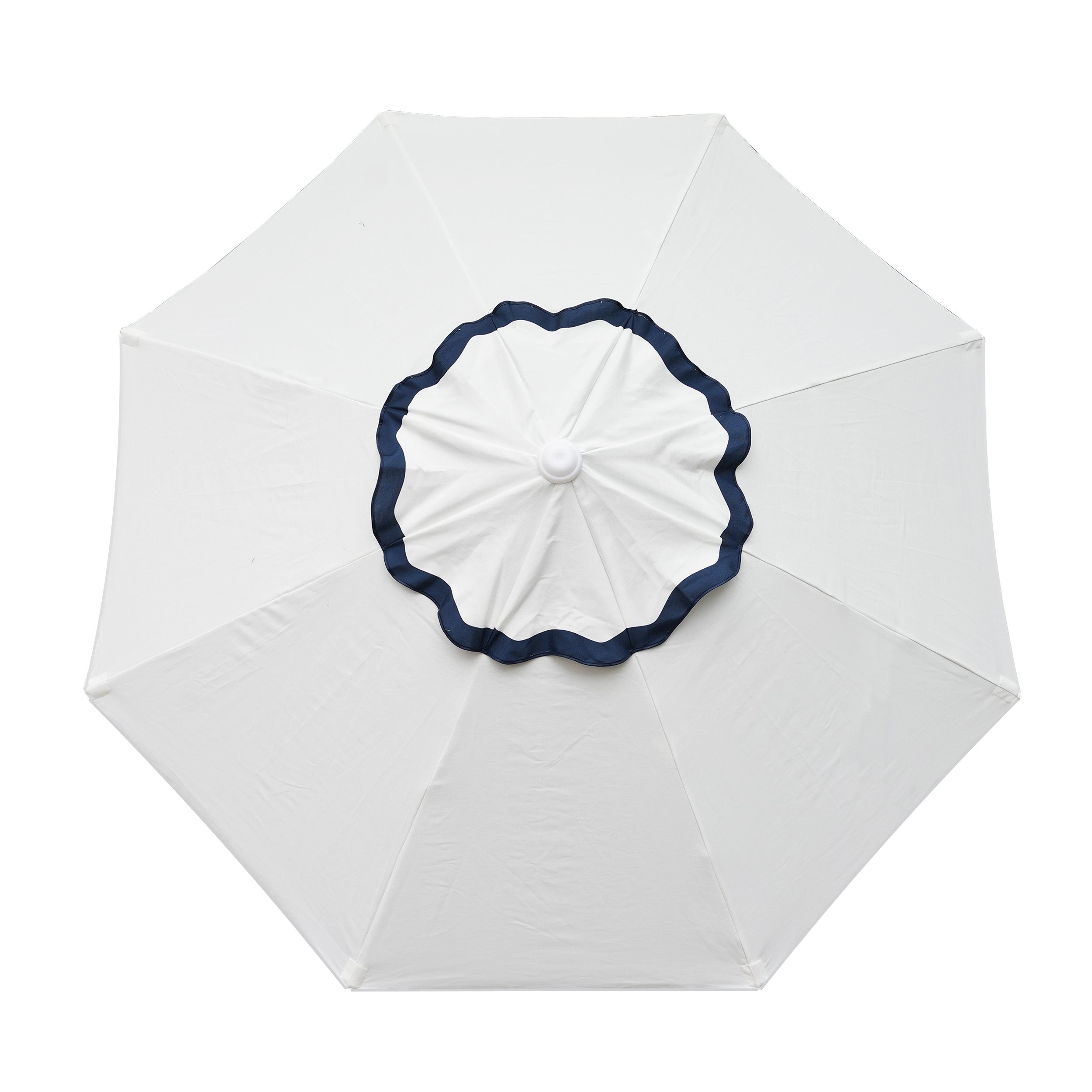 AMMSUN 7.8ft Beach & Patio Umbrella with blue flaps white