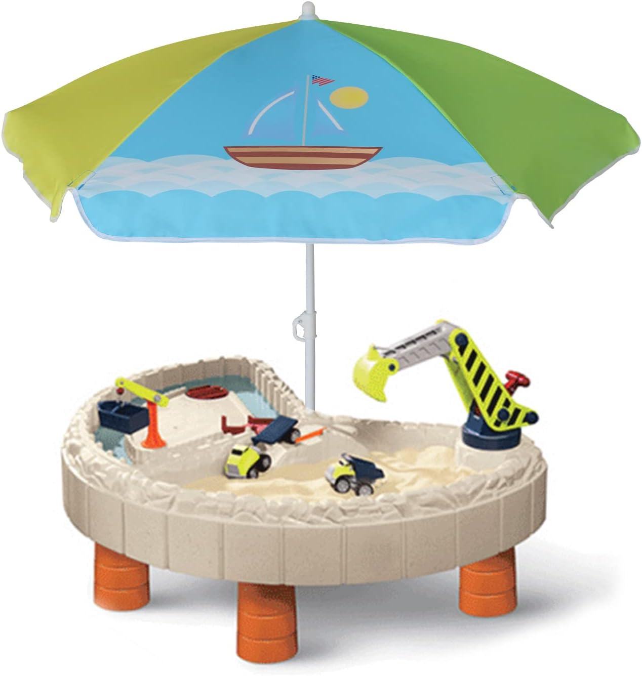 AMMSUN 47 inches kid Umbrella for Sand and Water Table Boat Pattern