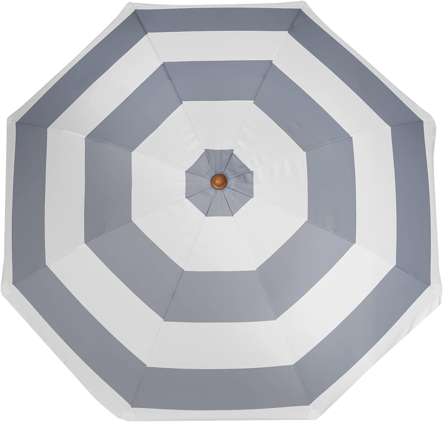 AMMSUN 7ft Patio Tassel Umbrella Gray Strips