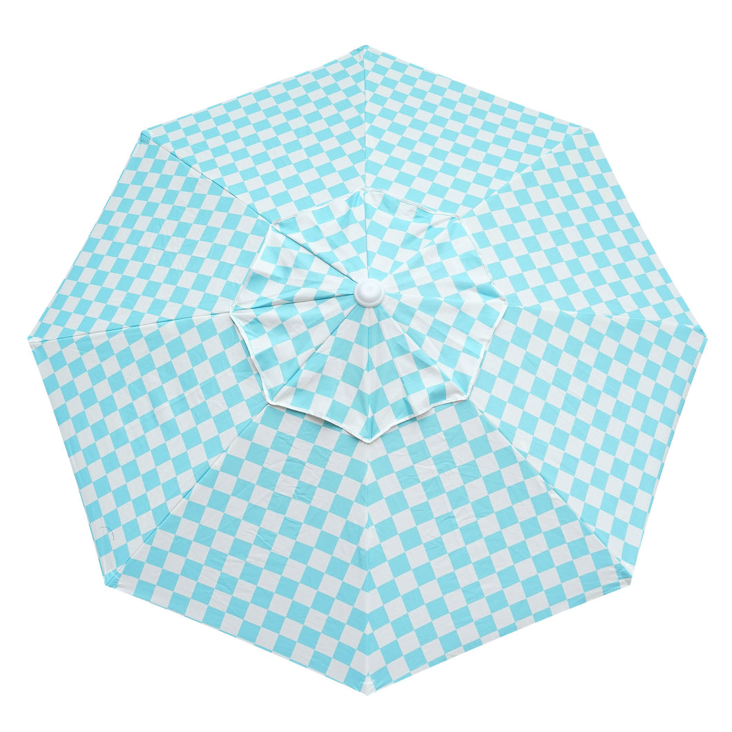baby blue patio umbrella AMMSUN 7.8ft Beach & Patio Umbrella,Light blue check