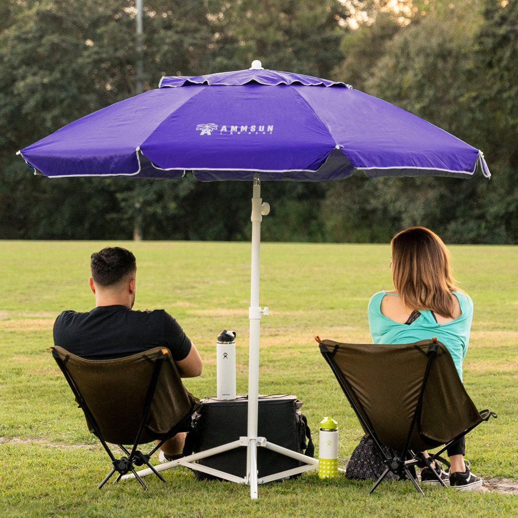 dunham's sports patio umbrella AMMSUN 6.5ft Portable Lightweight Sports Umbrella with Stand,Purple