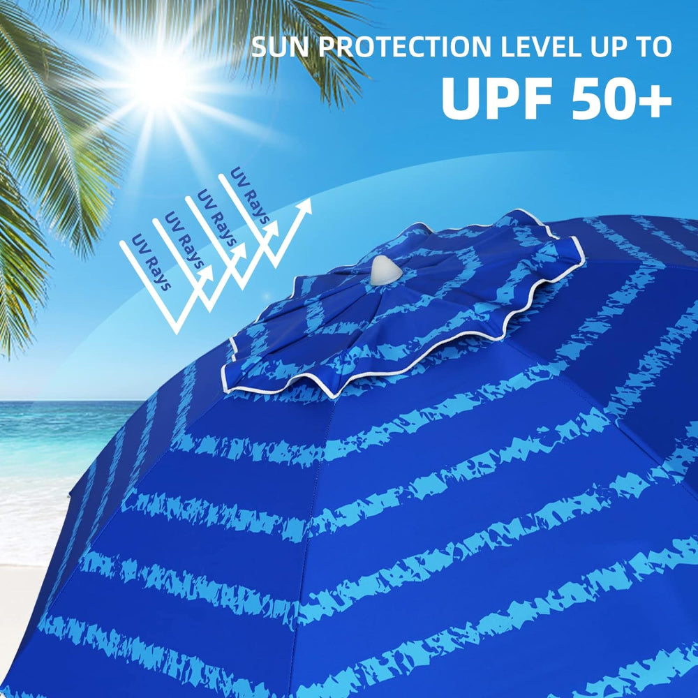 ammsun 6.5 ft outdoor patio beach umbrella AMMSUN Beach Umbrellas for Sand Heavy Duty Wind Portable, 6.5 ft Beach Umbrella
