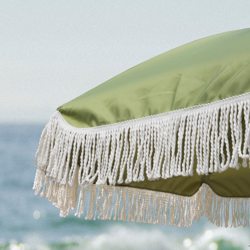 7 ft patio umbrella green AMMSUN 7ft Patio Fringe Umbrella,Sage Green