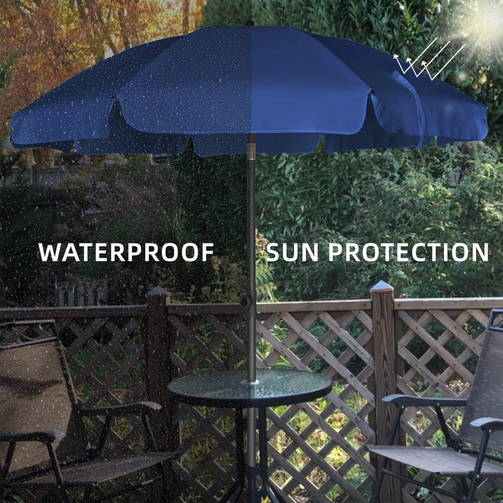 dark blue patio umbrella AMMSUN 6.5ft Patio Table Umbrella,Navy Blue