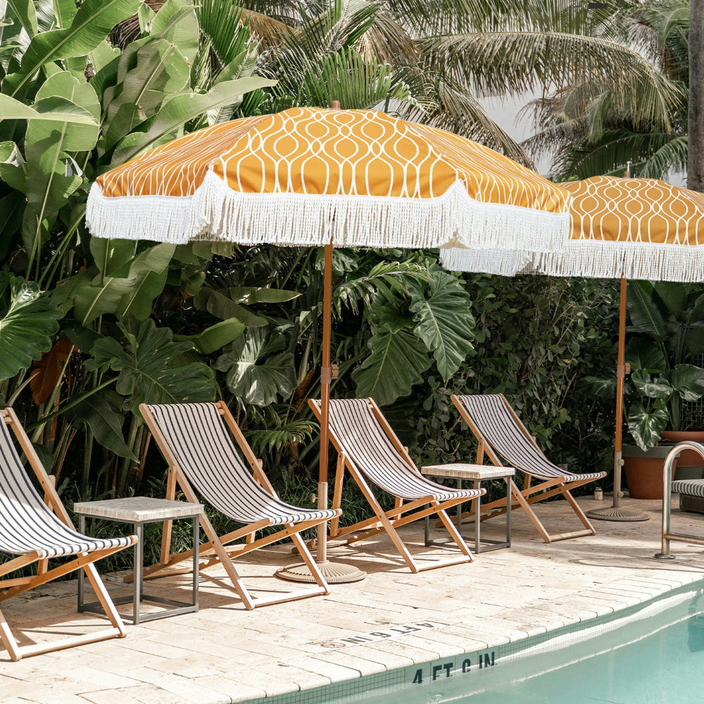 indian fringed patio umbrellas AMMSUN 7ft Patio Fringe Umbrella, Yellow pattern