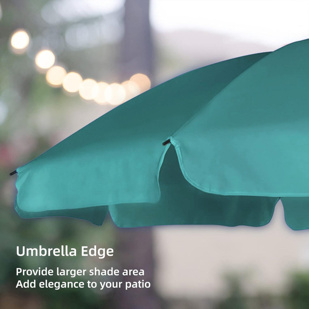 AMMSUN 6.5ft Patio Table Umbrella, Turquoise AMMSUN 6.5ft Patio Table Umbrella, Turquoise