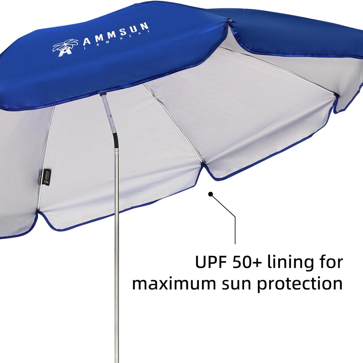 AMMSUN 52 inches XL Chair Umbrella with Universal Clamp Blue