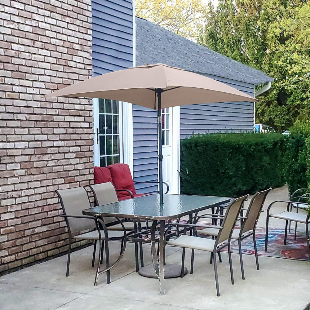 6 ft rectangular patio umbrella AMMSUN 6.6 x 4.3ft Rectangular Patio Umbrella,Beige