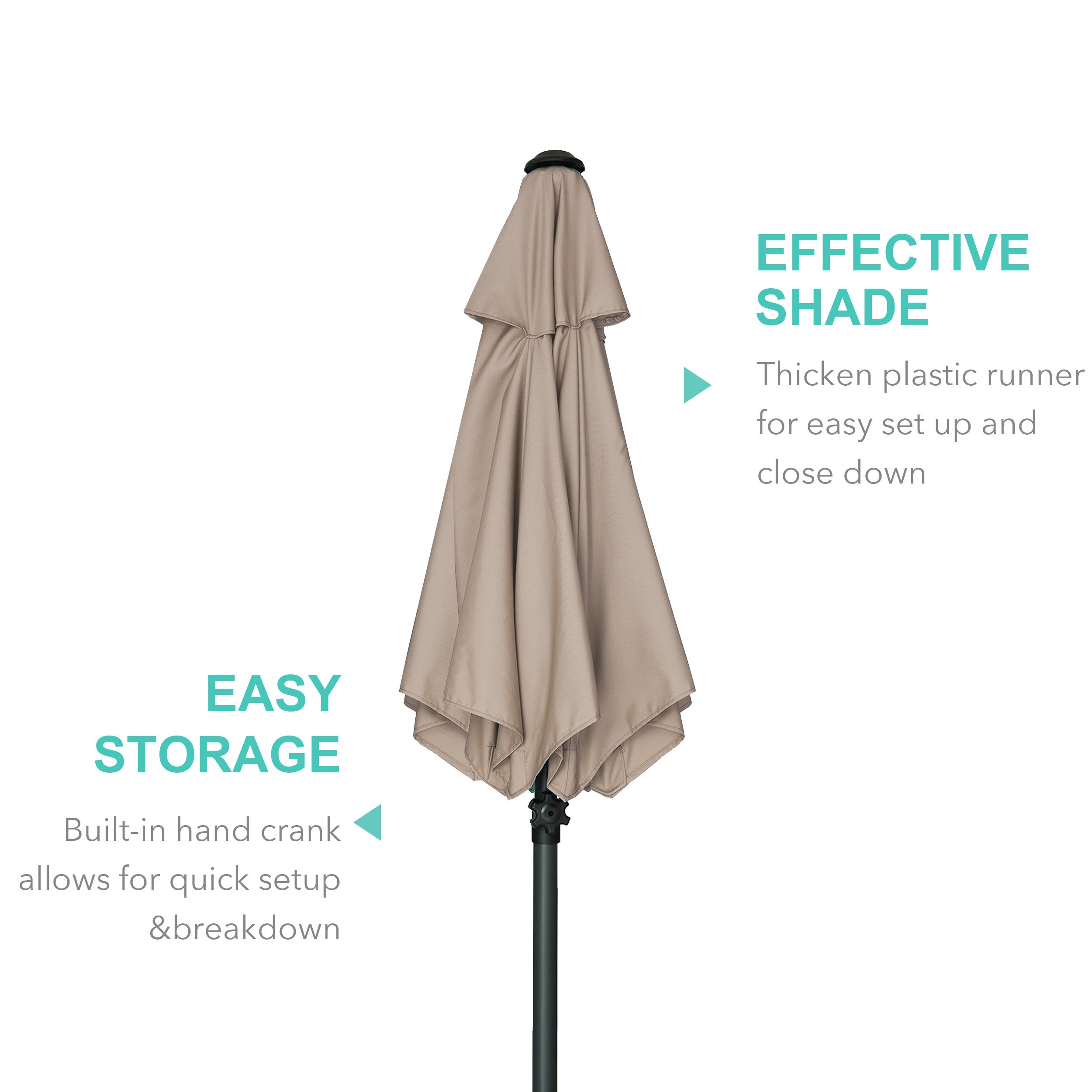 AMMSUN 6ft Patio Umbrella Outdoor Table Umbrellas with Push Button Tilt（Beige）