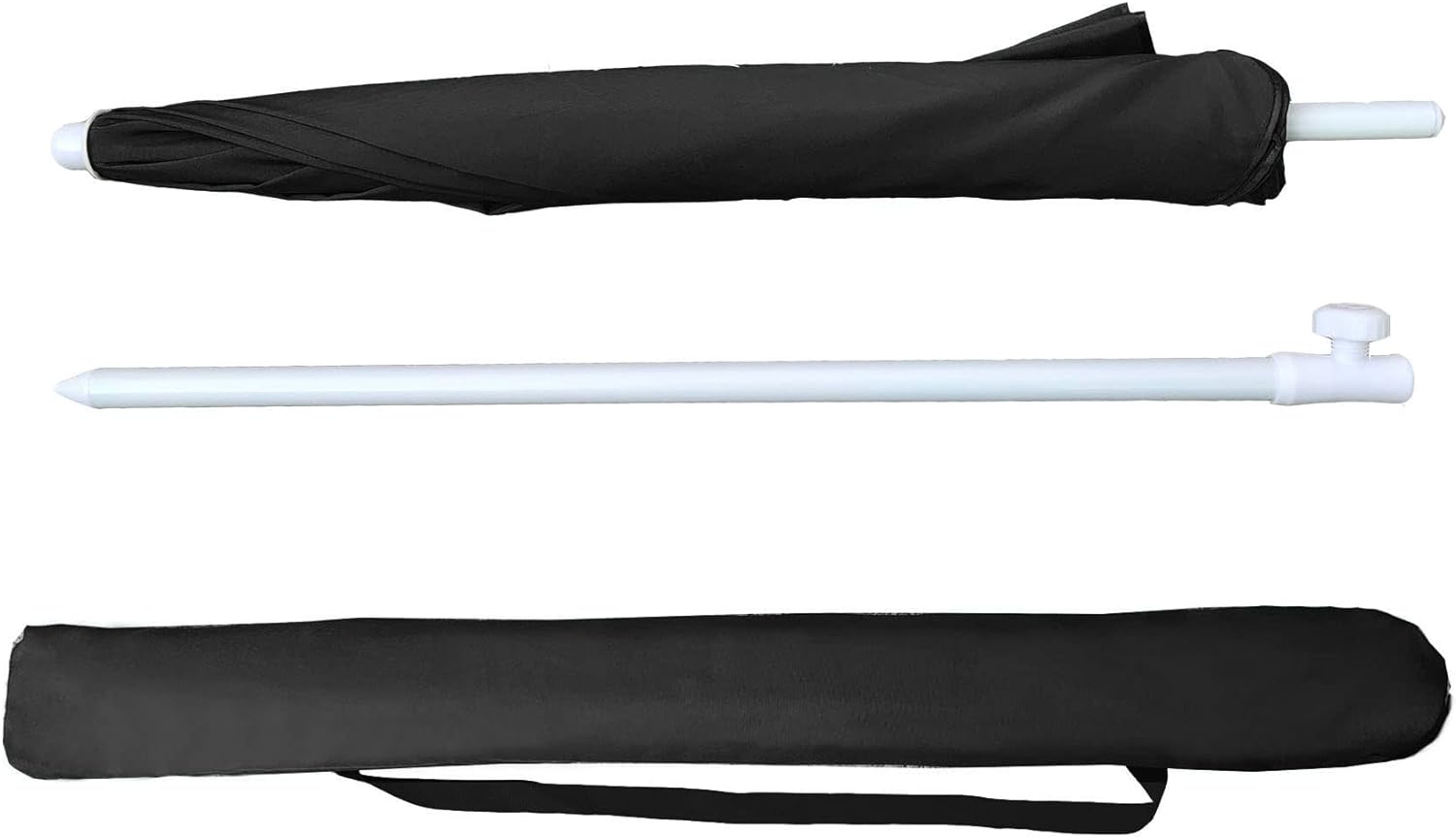 AMMSUN 6FT Portable Outdoor Picnic Beach Umbrella with Tilt Function, Black