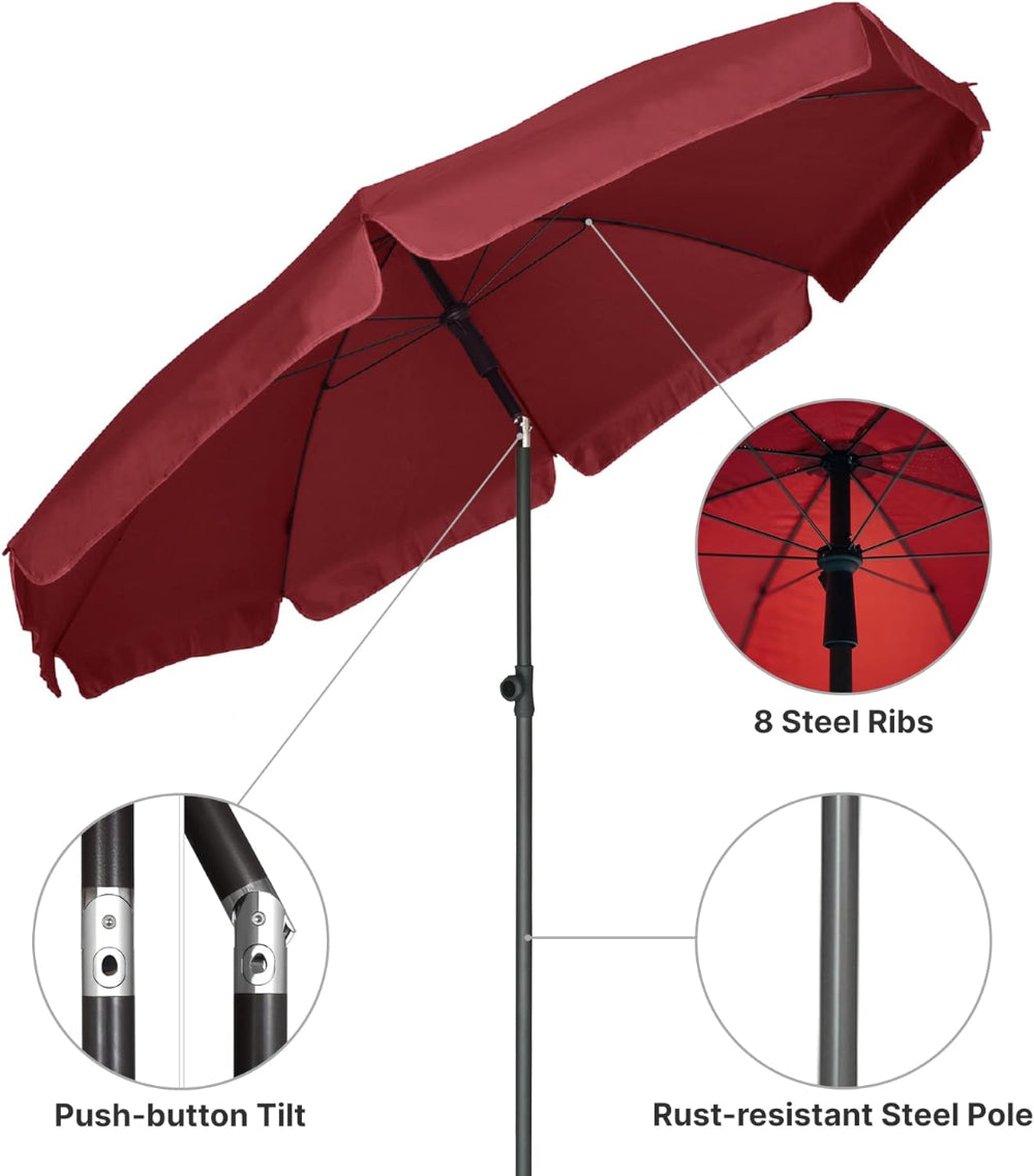 6 ft red patio umbrella AMMSUN 6.5ft Patio Table Umbrella,Maroon