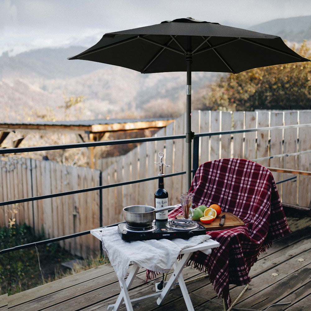 AMMSUN 6ft Patio Table Umbrella,Black AMMSUN 6ft Patio Table Umbrella,Black