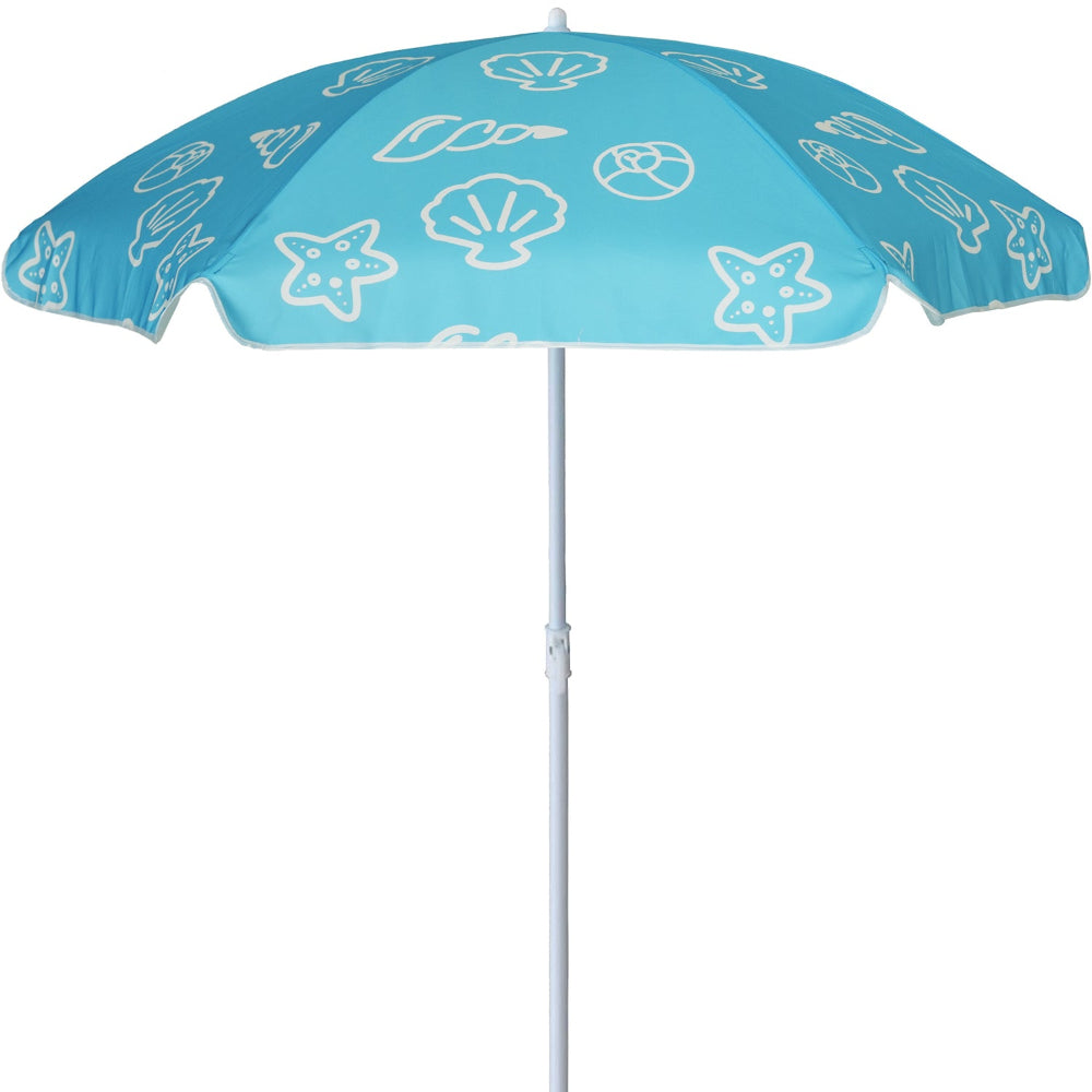 AMMSUN 5ft Beach Camping Garden Outdoor Kid Umbrella,Shell Blue
