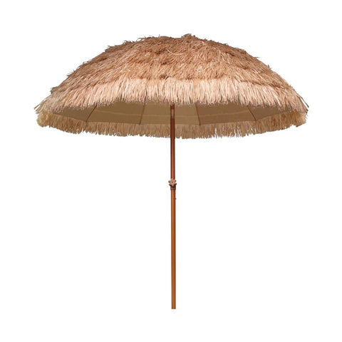 AMMSUN 7.5ft Hula Thatched Tiki Umbrella Hawaiian Style Beach Patio Umbrella 10 Ribs UPF 50+ with Tilt Carry Bag for Patio Garde