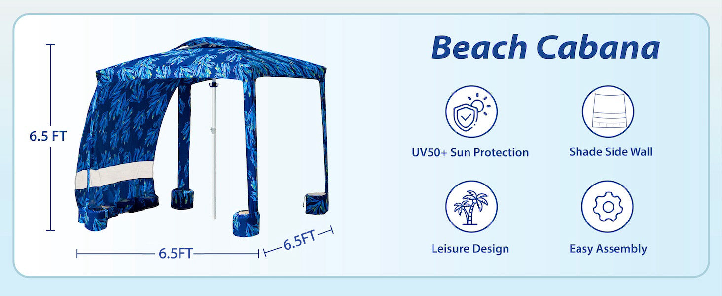 A family having fun under AMMSUN coral tropical 6.5'×6.5' beach canopy tent with privacy sunwall