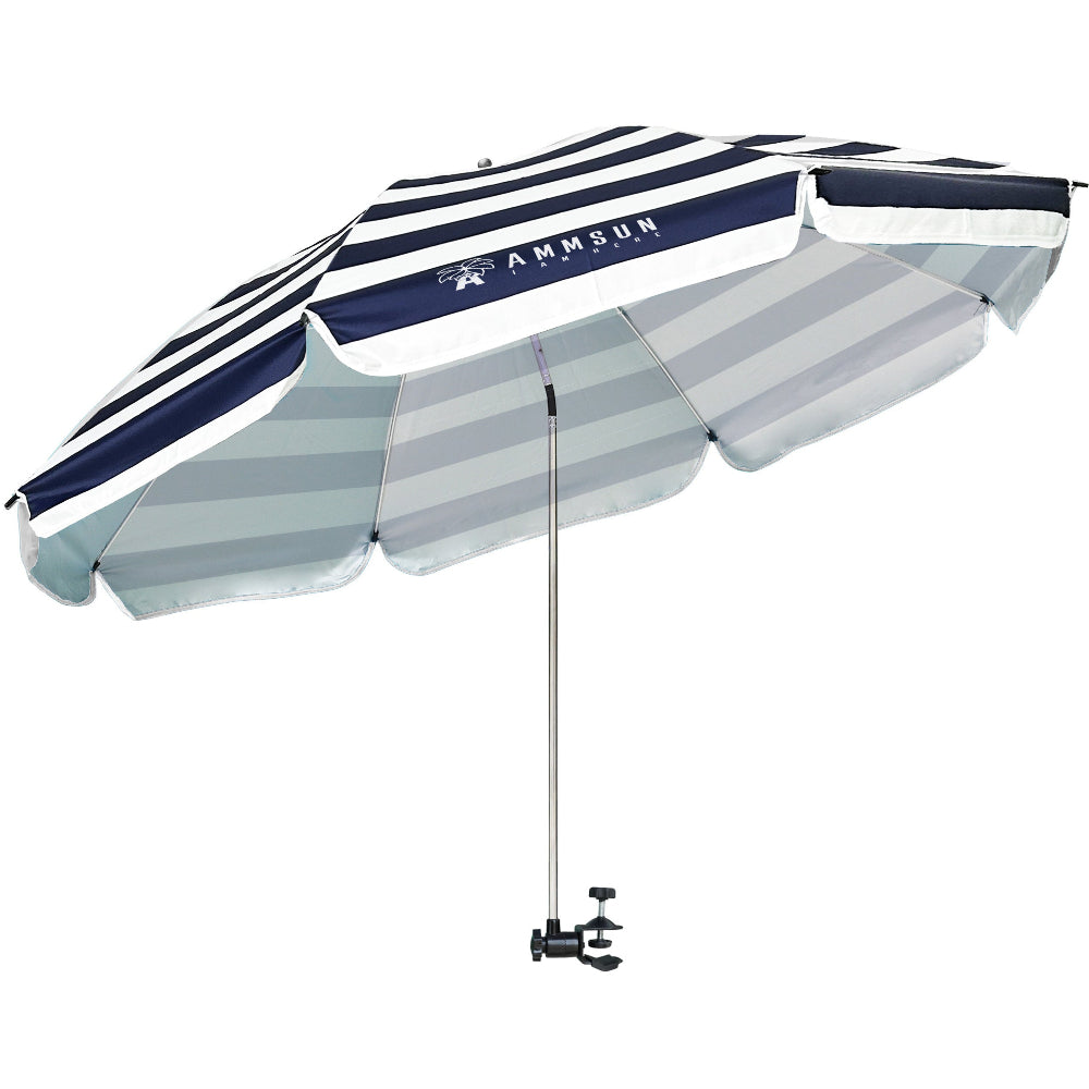 AMMSUN 52inches large sized riviera vavy stripe wheelchair umbrella with universal clamp for chair umbrella