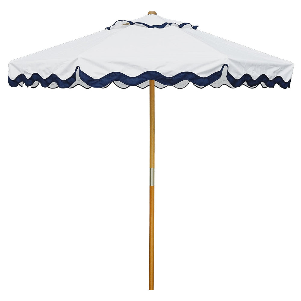 AMMSUN Vintage Wood Oumbrella outdoor patio, with pulley system for beach, gardens, porches, courtyards