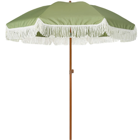 AMMSUN 7ft Patio Fringe Umbrella,Sage Green