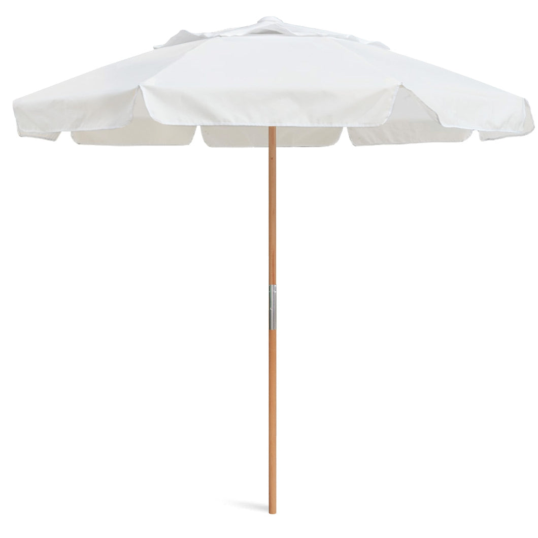 AMMSUN 7.8ft Beach & Patio Umbrella,Vintage White