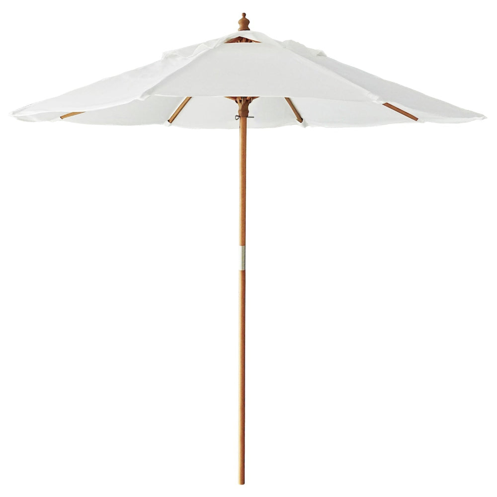 AMMSUN 8.5ft pulley lift outside umbrella with wooden pole umbrella for backyard, beach, patio