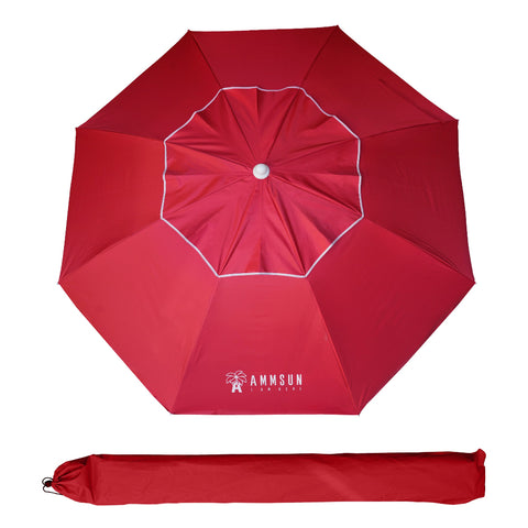 beach patio umbrella in red 6 ft AMMSUN 6.5ft Outdoor Umbrella,Red