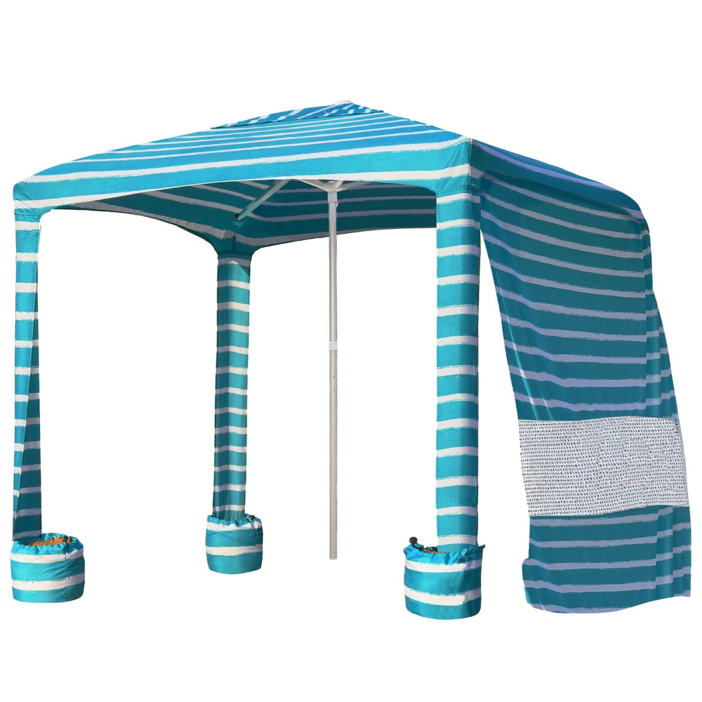 AMMSUN Portable Beach Cabana, 8'×8' Beach Canopy, Easy Set up and Take Down, Cabana Tent with Sand Pockets
