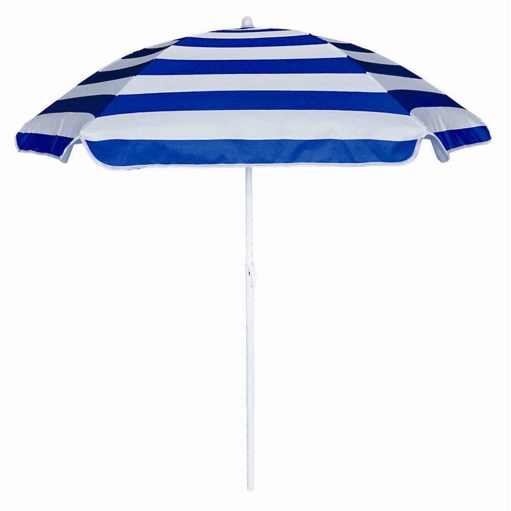 AMMSUN 5ft Seaside Umbrella for Sand and Water Table Sand Box - Kids Durable Umbrellas for children Beach Camping Garden Outdoor Play Shade (5ft Blue White)