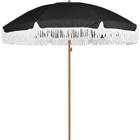 bashas patio umbrellas AMMSUN 7ft Patio Fringe Umbrella,Noble Black