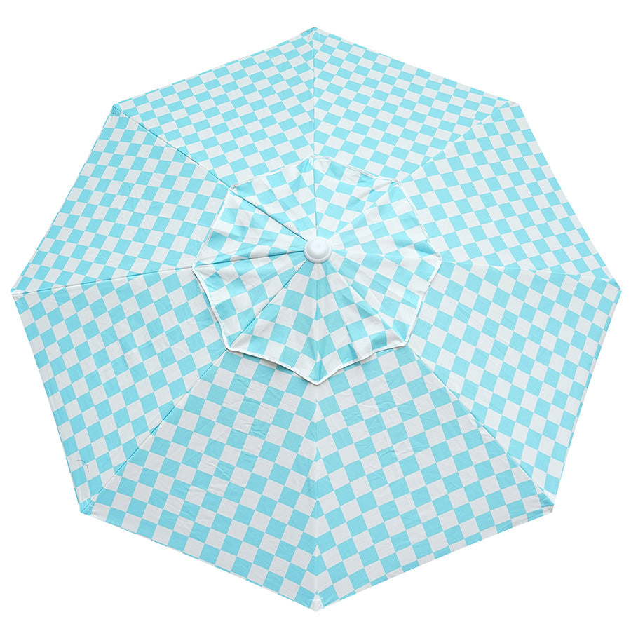 blue pattern patio umbrella AMMSUN 7.8ft Beach & Patio Umbrella,Light blue check