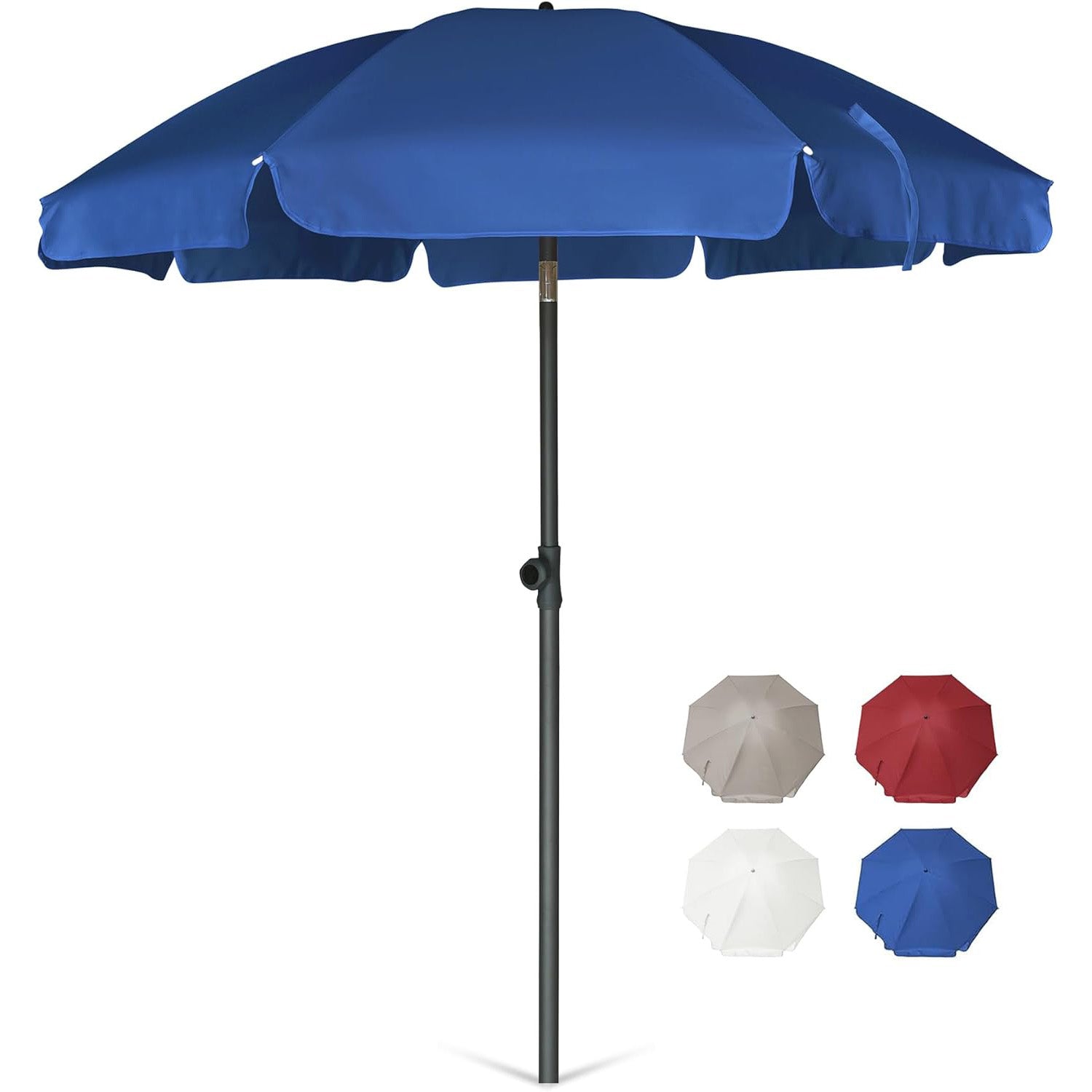 AMMSUN 6.5ft Patio Umbrella Market Table Umbrella Navy Blue