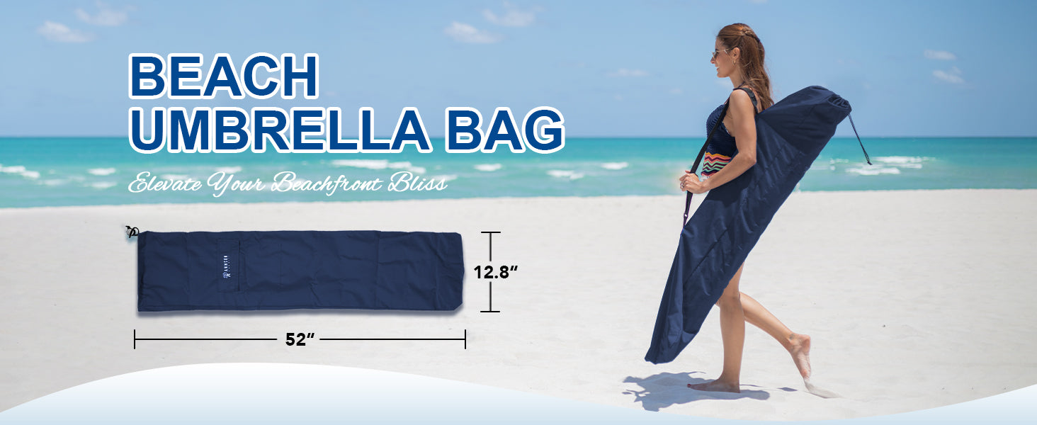 A woman carrying an AMMSUN Navy blue umbrella bags in 52