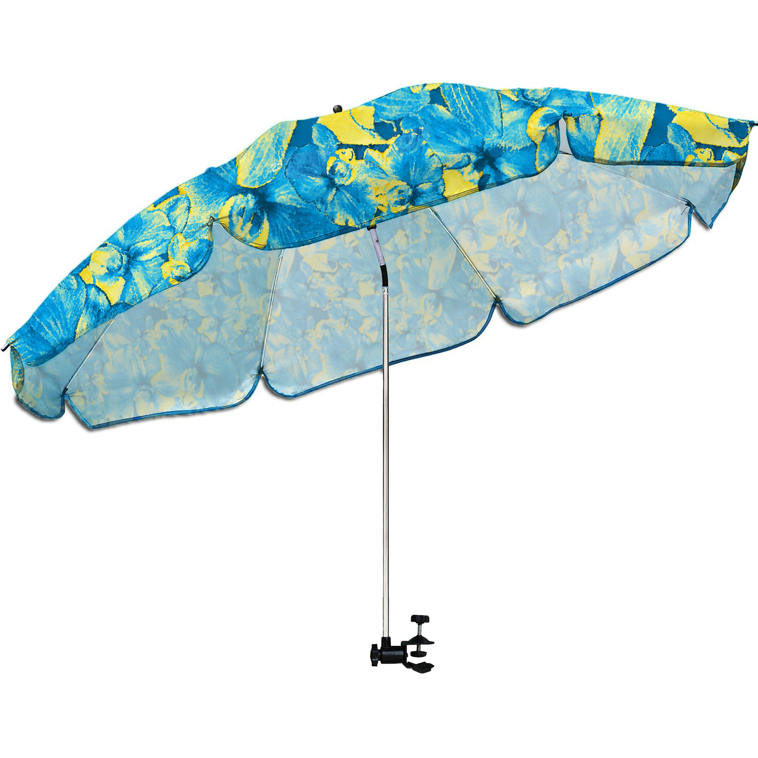 AMMSUN 52 inches XL Chair Umbrella with Universal Clamp Vibrant Flowers